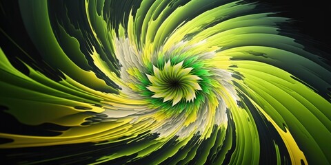 spring - green colours in an abstract composition - acrylic painting style - ai generated