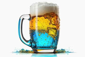 Wall Mural - image of a beer mug against a white background. Generative AI