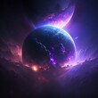 © Adam - Purple and Blue Planet Partial Eclipse Generative AI