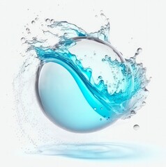  A Captivating Sphere-Shaped Water Splash in 3D: Perfectly Isolated Against a Clean White Background