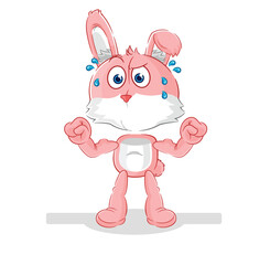 Wall Mural - pink bunny muscular cartoon. cartoon mascot vector