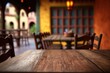 Empty Table in a Mexican Restaurant with Blurred Restaurant Background (Created with Generative AI)