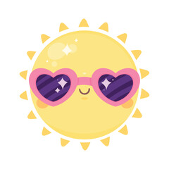 Poster - sun wearing sunglasses kawaii