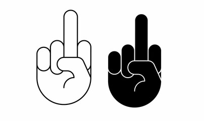 fuck you hand icon set isolated on white background.fucking hand icon