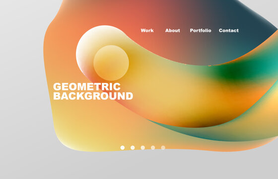 Abstract liquid background for your landing page design. Web page for website or mobile app wallpaper