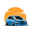 racing car illustration logo vector