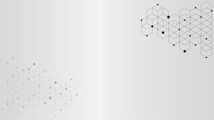 Poster - Hexagon pattern and geometric shapes abstract background for science, medicine, technology and other.