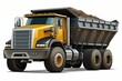 A substantial dump truck for use in a quarry. In the transportation sector. Along a hilly route, a mining truck makes its way. Coal being transported in a truck from the quarry. Generative AI