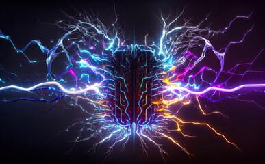 Wall Mural - Current Discharge Abstract Background. Created with Generative AI Technology