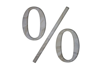 Poster - Percentage Sign with Torn, Crumpled White Paper on colored background.