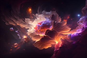 Wall Mural - Illustration realistic galaxy background made with generative AI