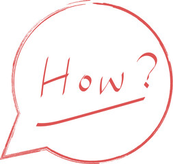 Wall Mural - there is a handwritten english word in the dialog message bubble, how,
