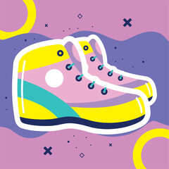 Sticker - retro tennis shoes