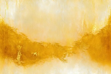 Poster - background is a horizontal smear of brushstroke stains and blots in a gold (golden) hue. texture of 