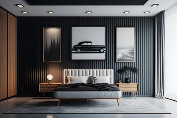 Poster - interior bedroom created using AI Generative Technology