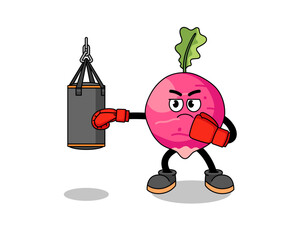 Wall Mural - Illustration of radish boxer