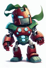 Wall Mural - robot superhero cartoon character