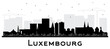 Luxembourg City Skyline Silhouette with Black Buildings Isolated on White. Vector Illustration. Luxembourg Cityscape with Landmarks.