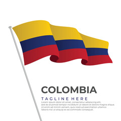 Wall Mural - Template vector Colombia flag modern design