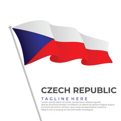 Wall Mural - Template vector Czech Republic flag modern design