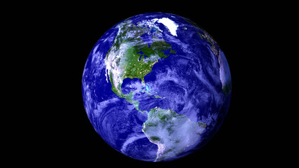 Wall Mural - earth in deep black space. Elements of this image furnished by NASA.