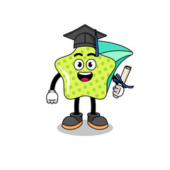 Wall Mural - shooting star mascot with graduation pose