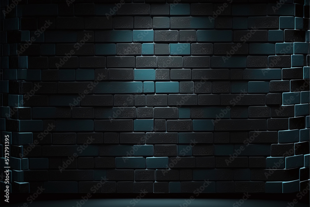Illustration Stock Black brick wall background. Black brick wall vector ...
