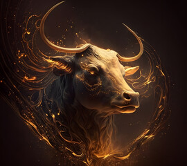 Wall Mural - an ethereal zodiac sign taurus generative ai