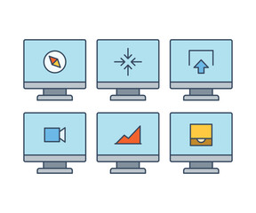 Wall Mural - computer and user interface icons set