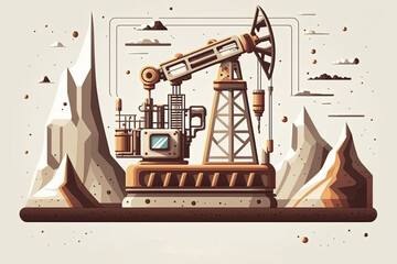 Canvas Print - The geological research involving drilling, drillingmachine. Generative AI