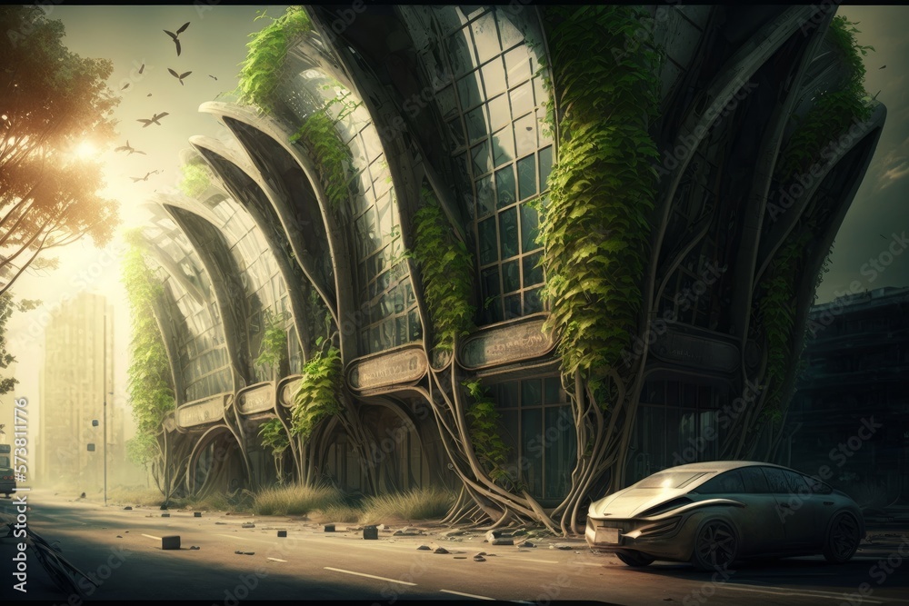 City of the future with sustainable infrastructure. Eco-friendly urban ...