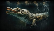 A Crocodile And Water Illustrations, Ai Art