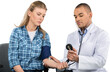 © BillionPhotos.com - Man doctor checking young woman blood pressure