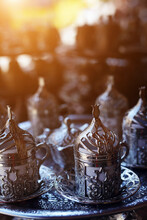 Ornate Silver Cups, Gaziantep, Southeastern Anatolia, Turkey
