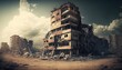 Apocalyptic Cityscape: The Devastation After an Earthquake, AI generative