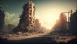 The Ruins of a City After a Catastrophic Event, AI generative