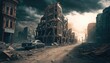 Surviving the Apocalypse: A Post-Apocalyptic View of a City Rebuilt, AI generative
