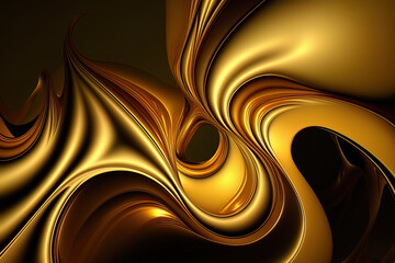 Poster - Abstract golden background image, Generative AI