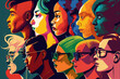 Diverse young people - multicultural - multiracial - illustration