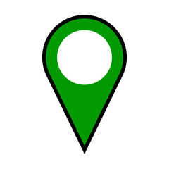 Poster - green location pointer pin or you are here marker sign icon. vector image.