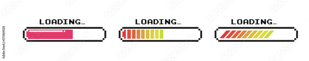 Pixel art 8-bit loading bar concept