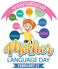 Wall Mural - International mother language day banner