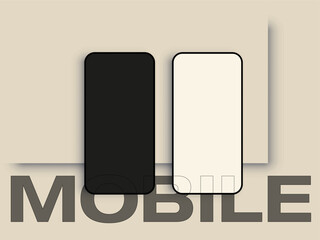 Wall Mural - Mobile Simple Design, iPhone Device Mockup in Minimalistic Design, Phone Template