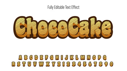 Aufkleber - CHOCO CAKE - editable font effect, editable text effect vector.