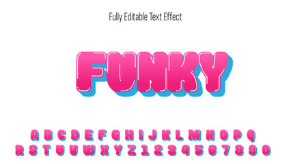 Poster - FUNKY - editable font effect, editable text effect vector.