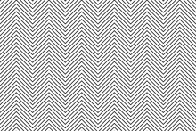 Black Zigzag Chevron Lines Pattern On White Background Vector. Saw Tooth Or Wave Stripes Pattern. Wall And Floor Ceramic Tiles Seamless Pattern.