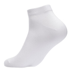 Wall Mural - White cotton-blend low cut ankle sock on foot mannequin isolated on a white background