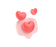 © Isometrixus - 3d social media love heart bubble render - message red heart for ig blog, chat and network speech on mobile phone
