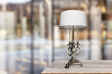 Wall Mural - Elegant modern lamp on table in room.