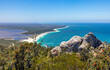 View from Mount Barren along the coast line onto Hopetoun in Western Australia